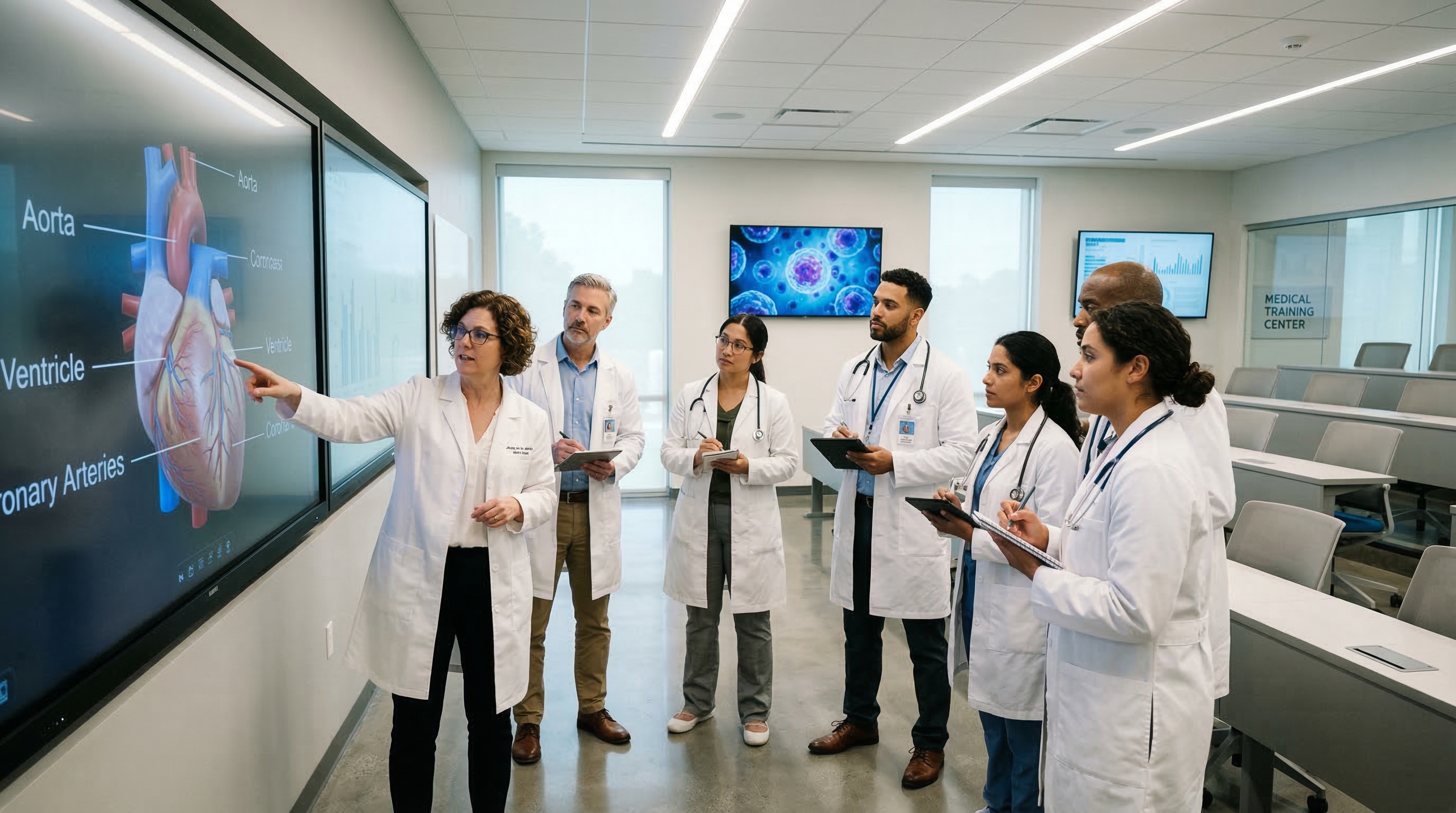 Profesionales de salud en capacitación médica online